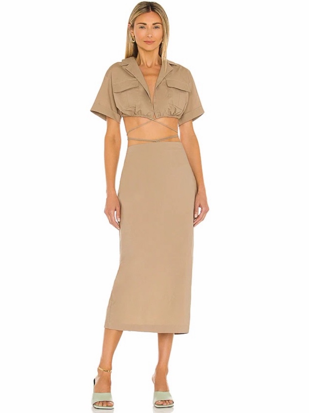 L'Academie | Julia Midi Dress in Tan